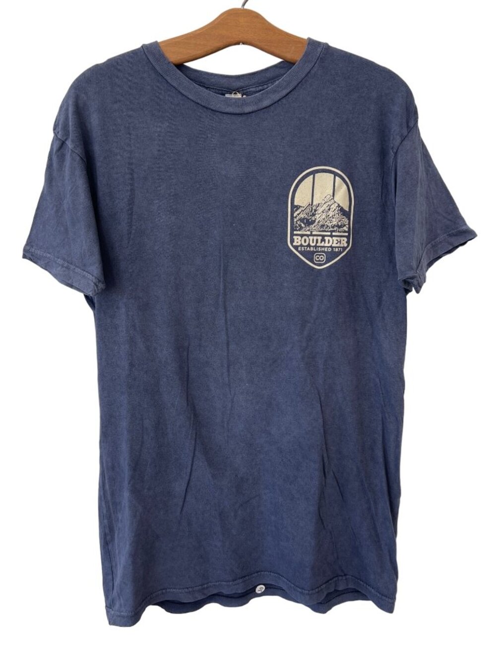 Good Land Supply Co. Graphic Tee Medium Boulder Crewneck Navy Basic T Shirt NEW